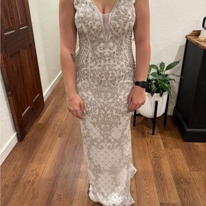 White rhinestone dress